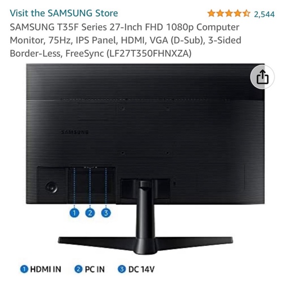 SAMSUNG T35F Series 27-Inch FHD 1080p Computer Monitor, 75Hz - Picture 5 of 10